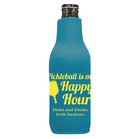 Pickleball Is My Happy Hour Bottle Huggers